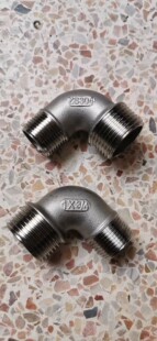 304不锈钢双外丝异径弯头4分外丝异径弯头6分90度双头外丝弯头1寸