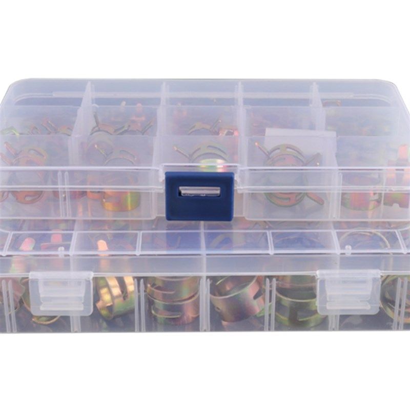 Q673B 弹性卡箍钢带型环箍手捏喉箍水管油管箍65锰钢卡子套盒大全