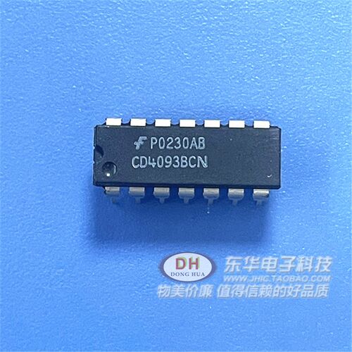CD4093BCN CD4093B DIP14原装进口四2输入与非施密特触发器IC芯片