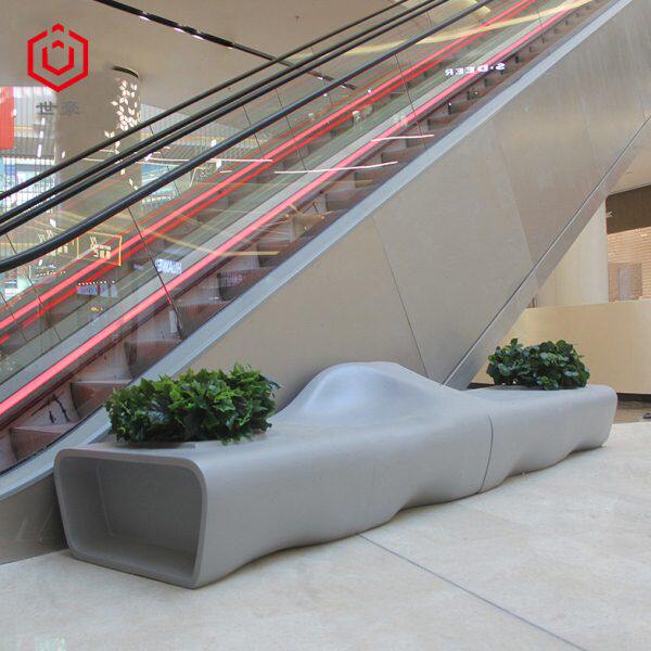 现货玻璃钢商场休闲椅花盆组合艺术异形休息长凳购物区电影院座椅