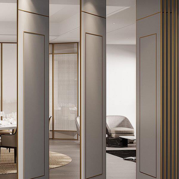 酒店宴会厅包间活动隔断移动玻璃折叠推拉吊轨伸缩门隔音屏风墙板