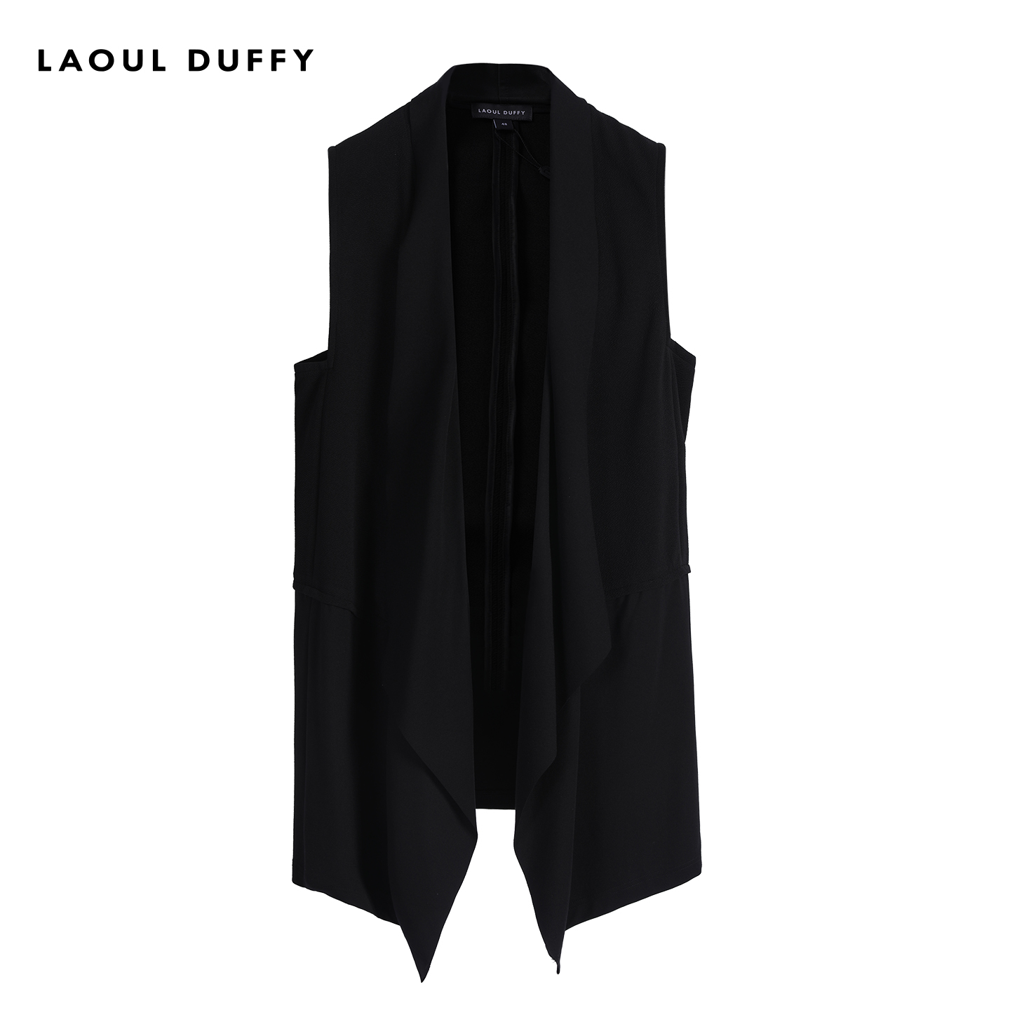 LAOUL DUFFY黑色肌理时尚款马甲秋冬针织内搭绅士休闲男DJ18122A