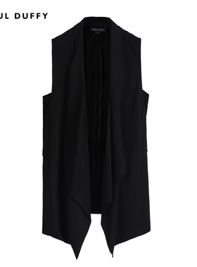 LAOUL DUFFY黑色肌理时尚款马甲秋冬针织内搭绅士休闲男DJ18122A