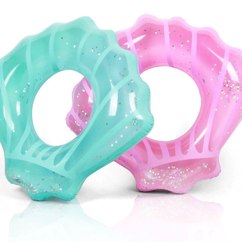 充气贝壳床水上漂浮玩具游泳圈坐骑成人气垫沙发浮排泳池充气浮床