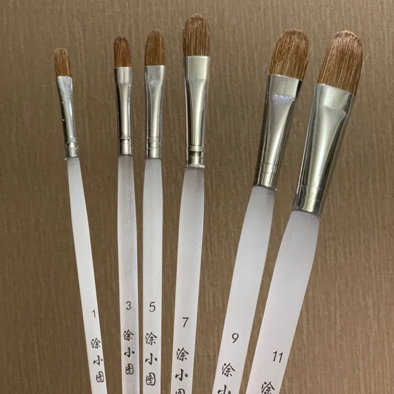 涂小图石头画狼毫排笔一套六支