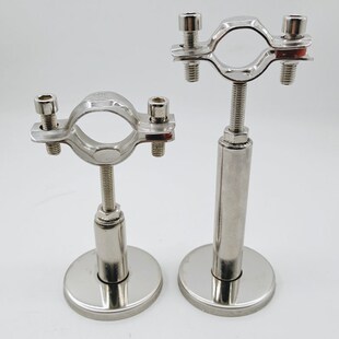 304可调节不锈钢带装 管箍固定托 饰盖管支架伸缩管卡水管卡夹管码