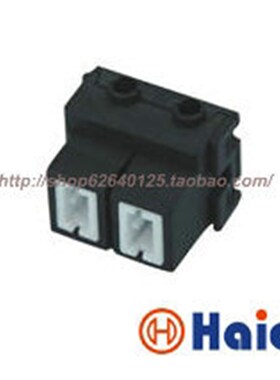 2孔6.3系列汽车接插件 2P黑色汽车连接器 含端子  6.3陶瓷H7-2B弯