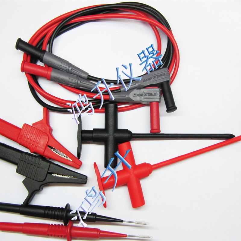 万用表多用途配件续线插针转换按针勾子刺破针加长探针表笔整套