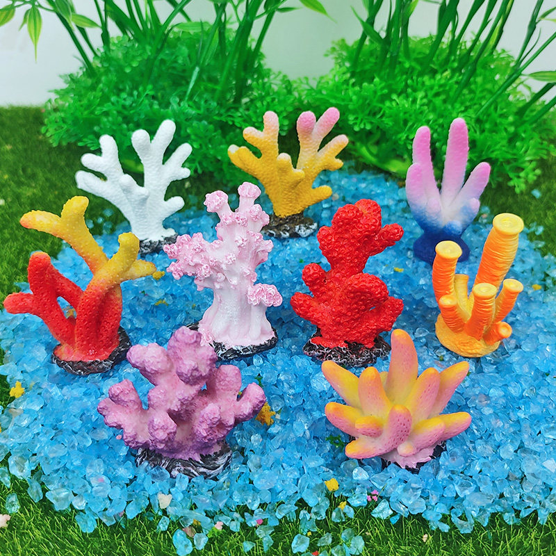 鱼缸造景仿真小珊瑚树微景观小摆件迷你海胆海葵水族箱装饰品海星