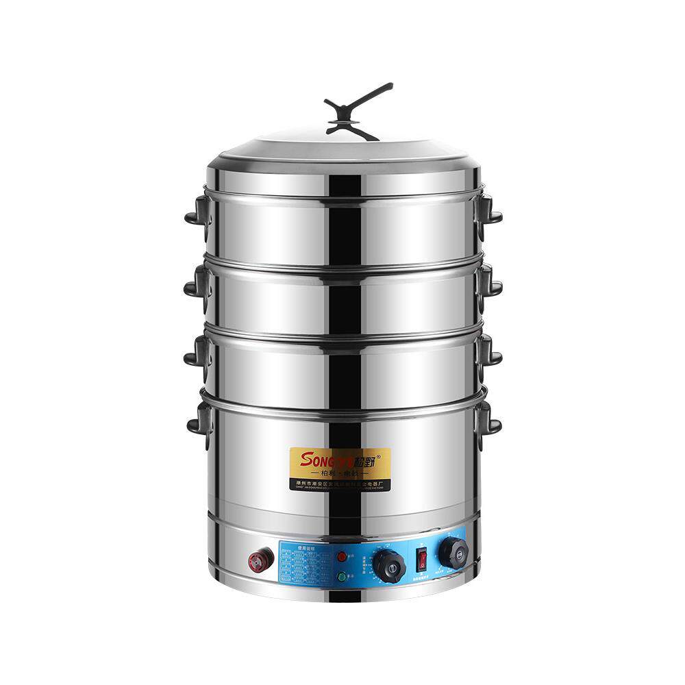 松野电蒸笼商用大容量电蒸锅多功能家用三层自动蒸菜馒头蒸锅超大