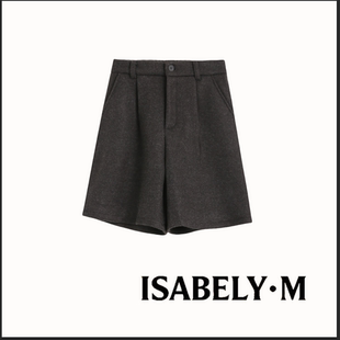 通勤风高腰显瘦毛呢短裤 ISABELY•M 女新款 十周年 小个子