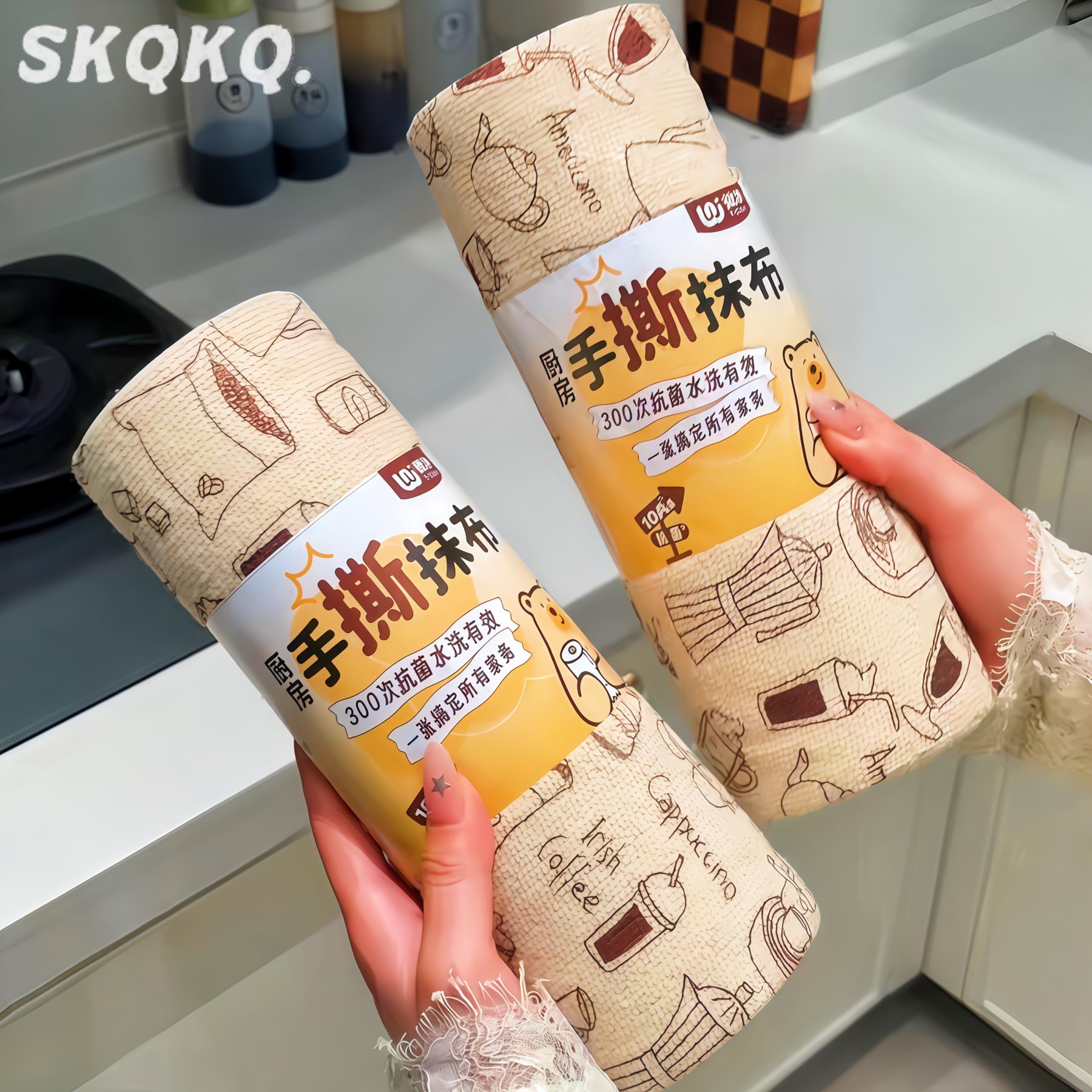 【10A级抗菌99%】周抛抹布一次性抹布干湿两用手撕厨房用清洁布