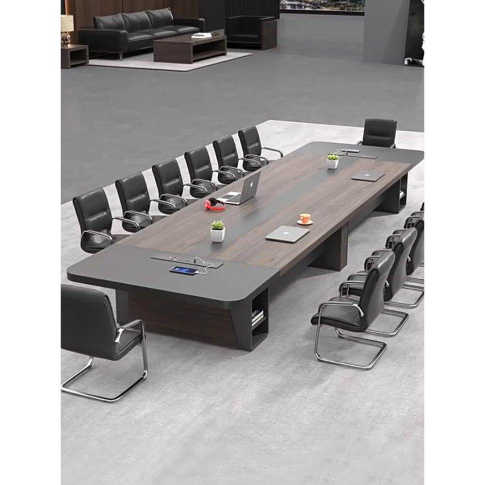 成都办公会议桌长桌简约长条桌会议室桌椅组合家具大型员工培训桌