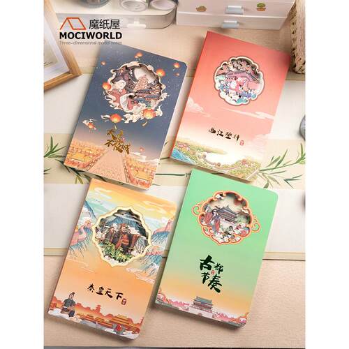 《魔纸屋X西安文创立体镂空笔记本唐刻》、《夜城精美朋友手册》