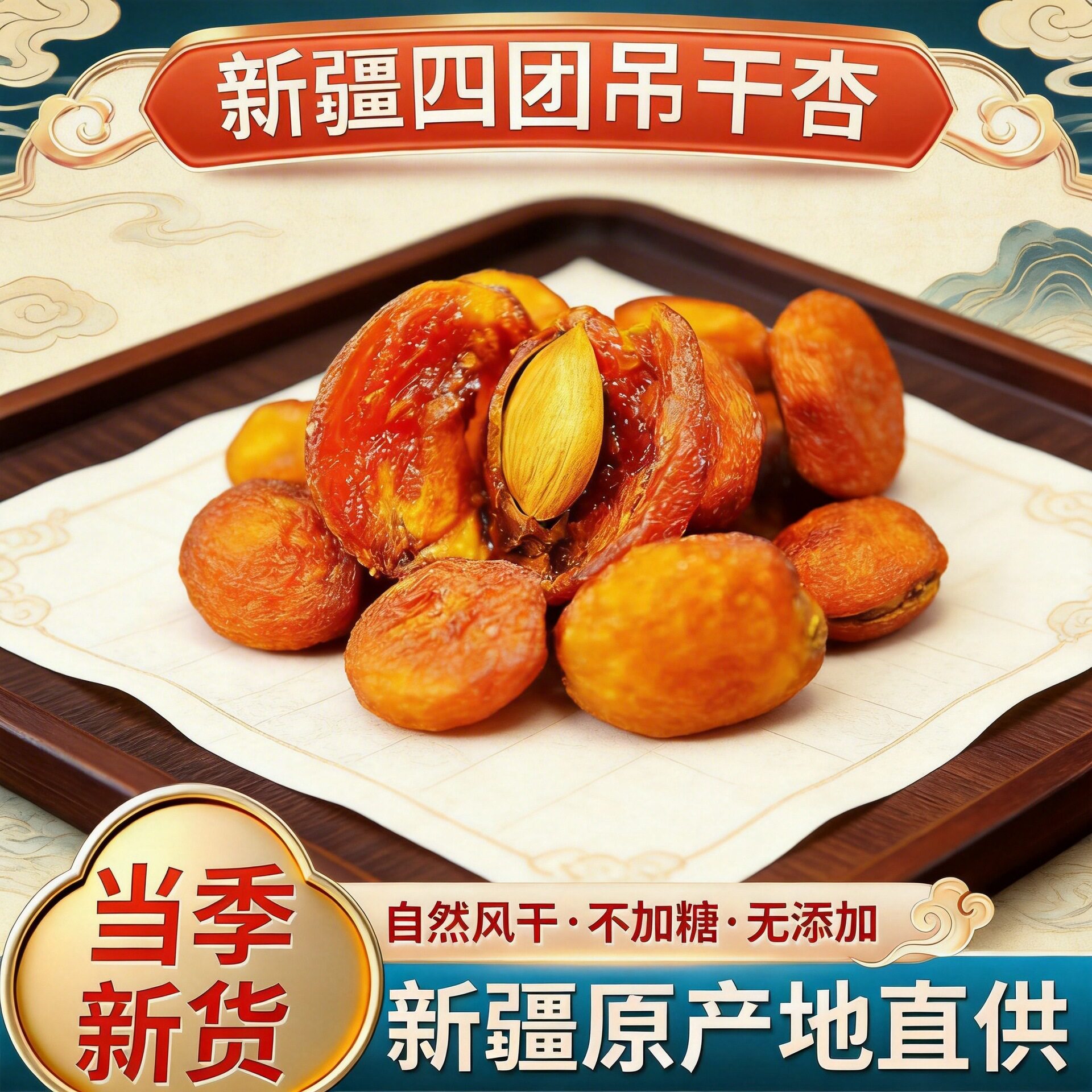 【到手三袋】精选好料甜杏干自然晾晒果干香甜饱满休闲零食-JY