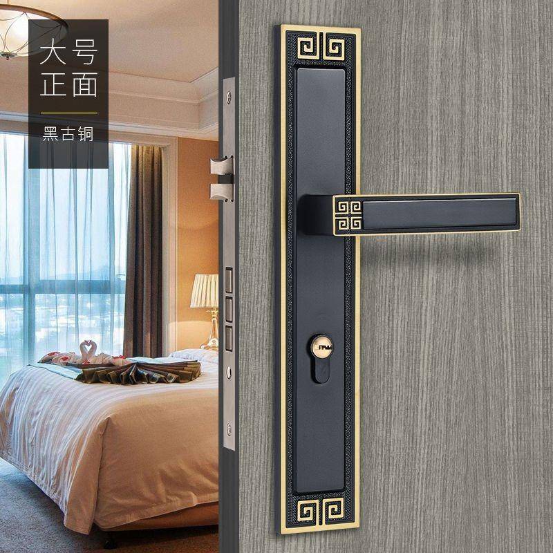 直销新中式双开入户仿古别墅大门锁卧室房间静音磁吸锁通用型