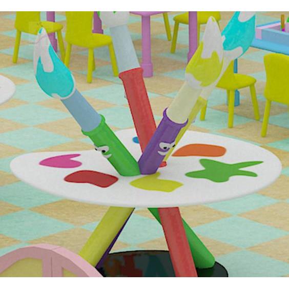 深圳畫筆桌儿童画画桌子乐园玩具玻璃钢游戏桌串珠画桌卡通画笔桌