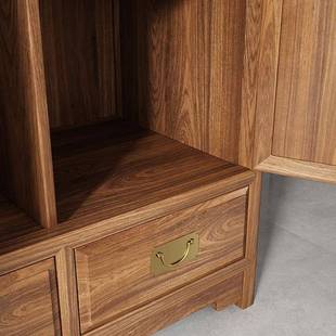 PK7J新中式 实木衣柜家用卧室挂衣服柜子现代整体衣橱柜成人储物柜