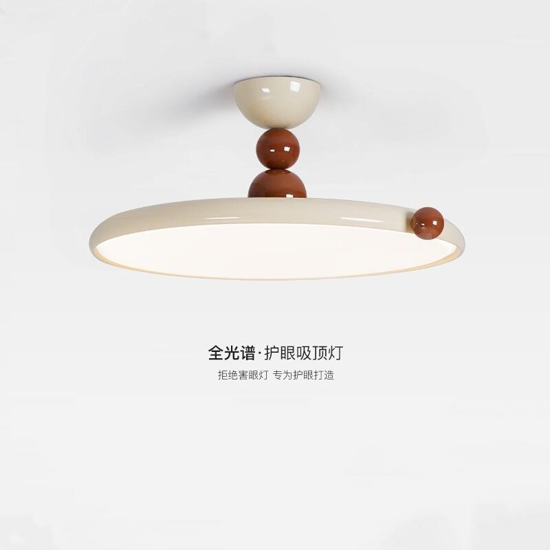 法式奶油风卧室灯儿童房护眼书房奶豆灯简约现代飞碟房间灯吸顶灯