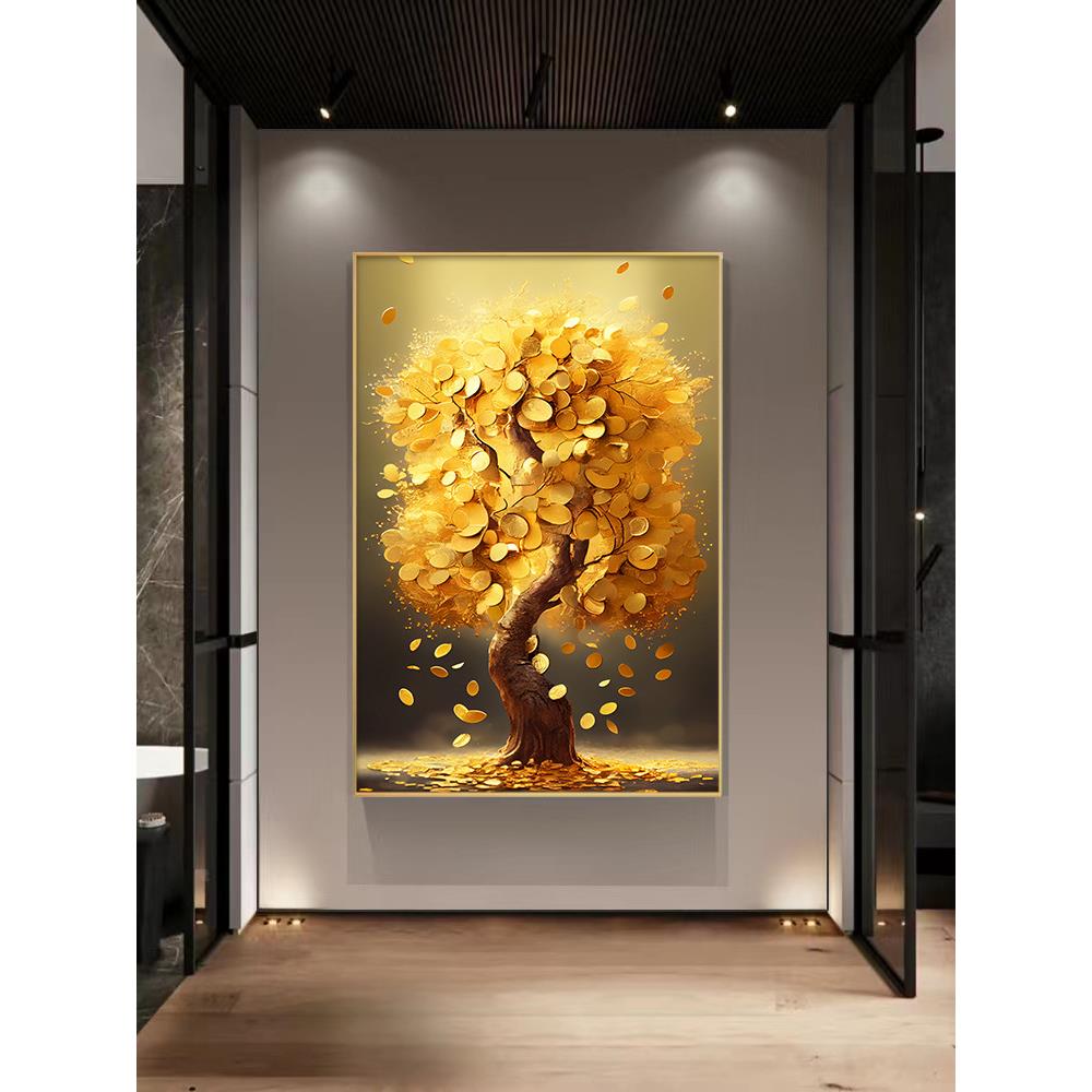 现代轻奢入户玄关装饰画声控LED发光壁画星空麋鹿走廊过道挂画