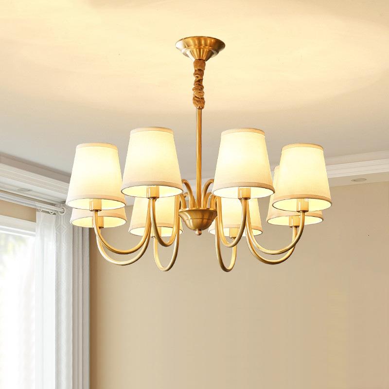 中山灯复古美式全铜吊灯客厅现代简约卧室创意极简家用田园餐厅灯