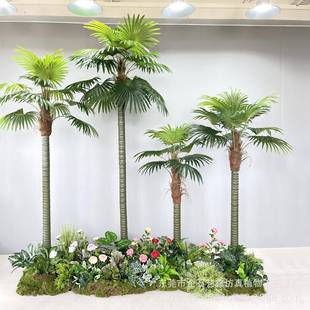 仿真椰子树棕榈树绿植盆栽大型观景装饰造景摆件热带植物现货