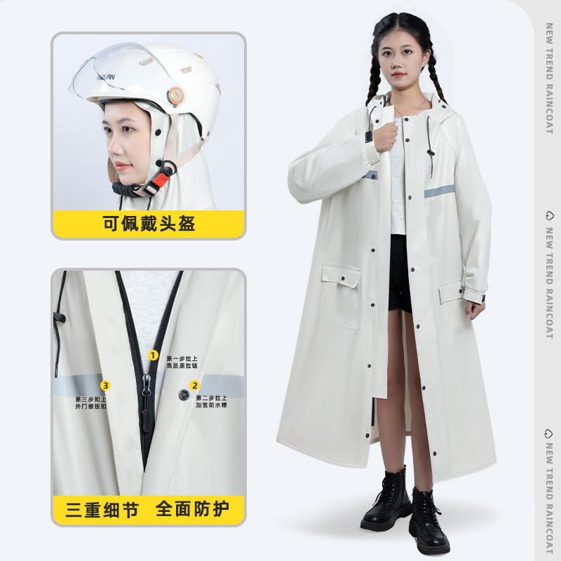 雨衣女款长款全身防暴雨连体成人外穿一体式电动车男外卖骑行雨披
