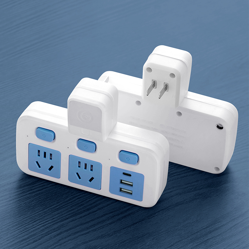 两脚插座转换器二脚转三脚接插线板无线多功能二相双头2项USB插排