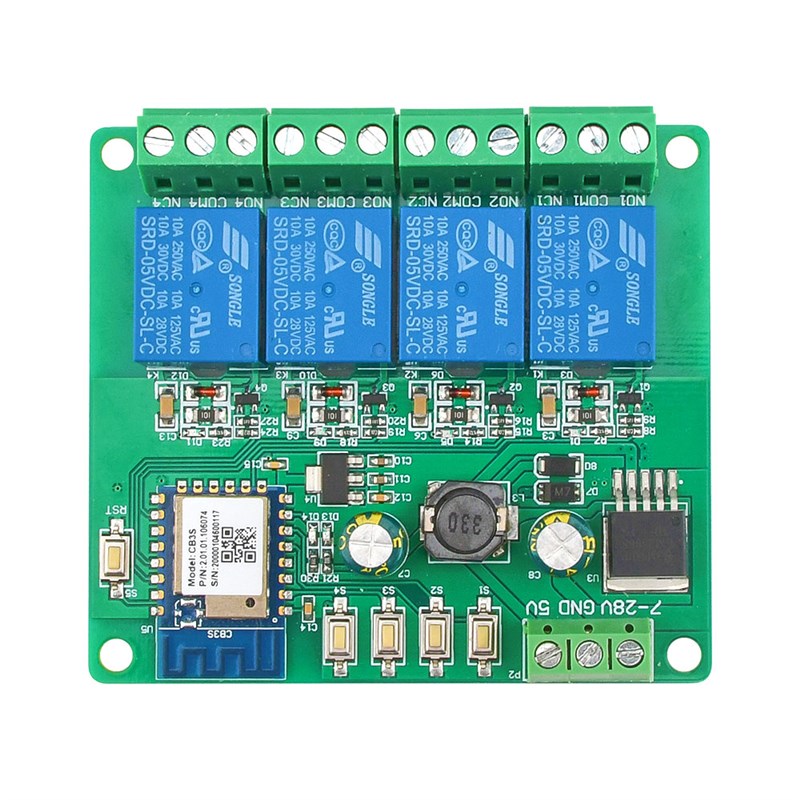 涂鸦四路WiFi远程继电器模块 支持自锁 定时手机APP控制智能开关