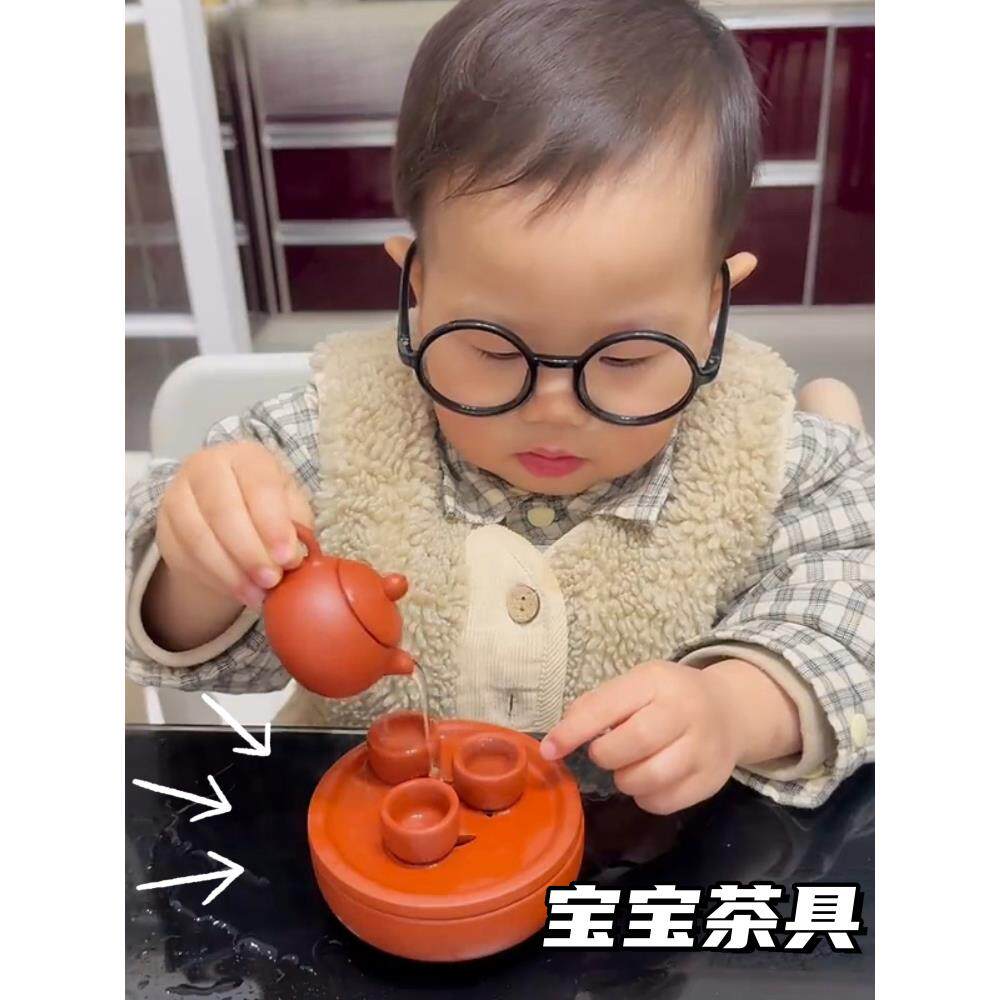 儿童过家家泡茶玩具茶具茶台一整套宝宝迷你紫砂陶瓷茶壶可喝水