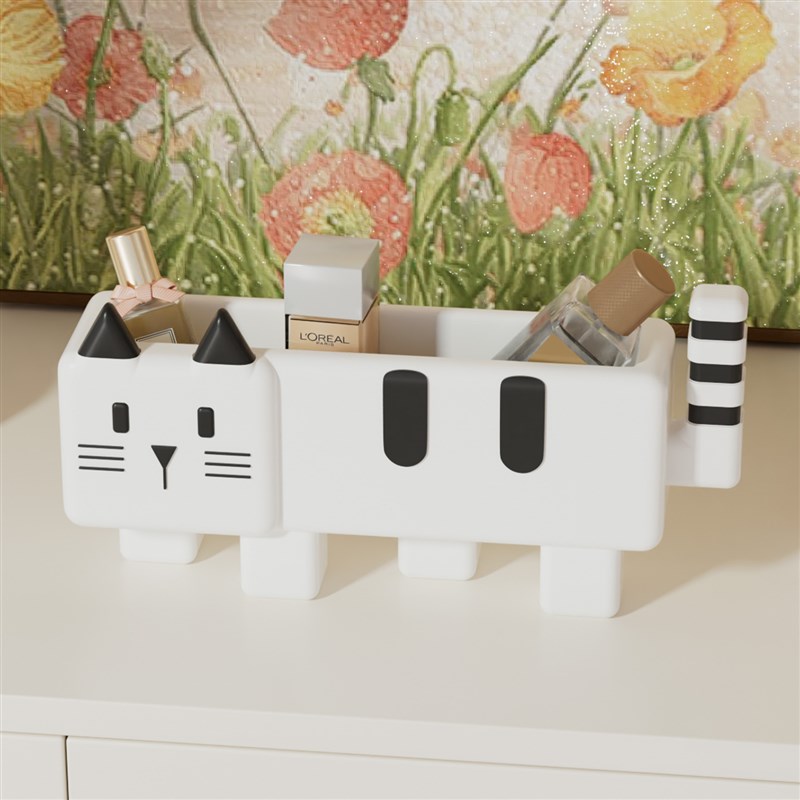 可爱猫咪入门钥匙收纳玄关摆件卧室梳妆台收纳盒客厅遥控器装饰品