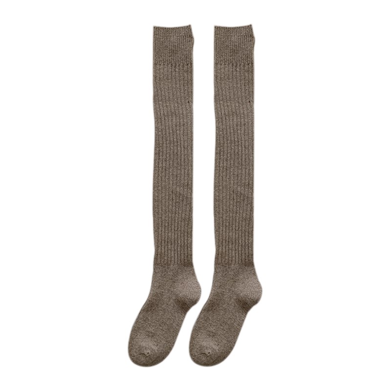 长筒大腿袜子女秋冬季加厚保暖配靴子高筒袜黑色过膝羊毛小腿袜