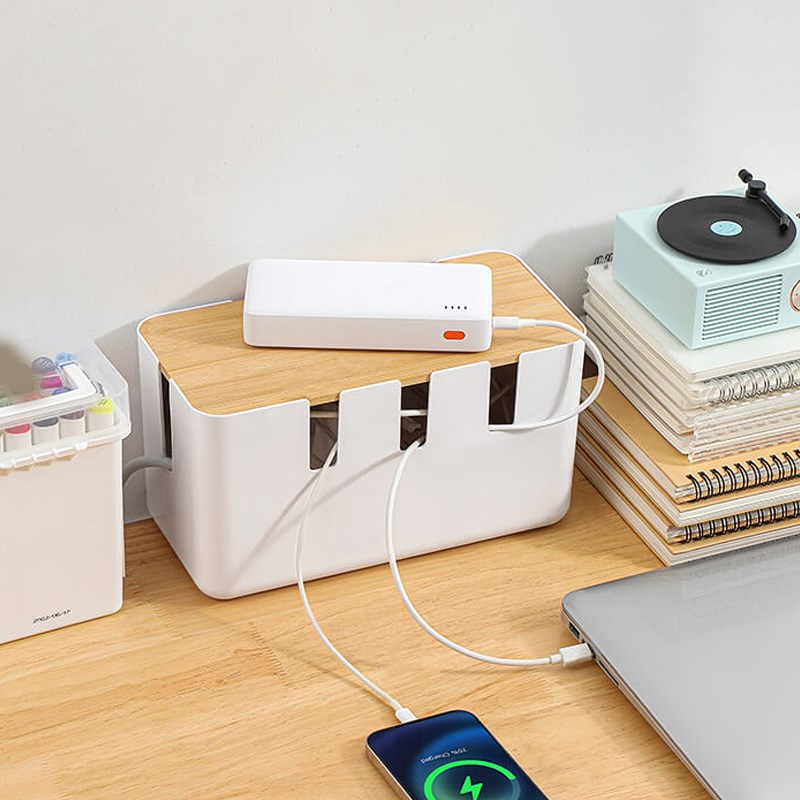 插排收纳盒插线板电源线充电器收纳神器桌面遮挡神器插座集线盒