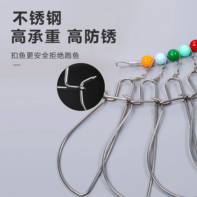 一键自动收线新款活鱼扣路亚控鱼器小黄鸭不锈钢扣锁鱼扣
