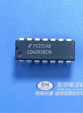 CD4093BCN CD4093B DIP14原装进口四2输入与非施密特触发器IC芯片