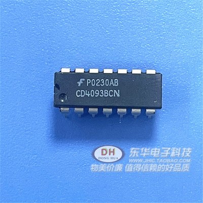 CD4093BCN CD4093B DIP14原装进口四2输入与非施密特触发器IC芯片