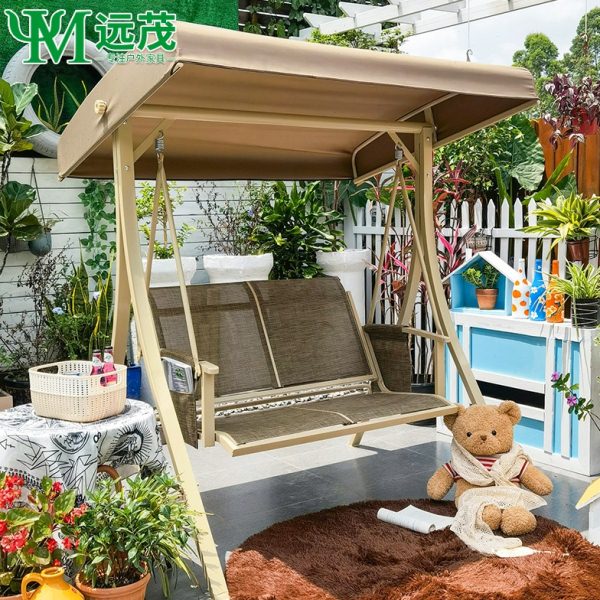 远茂户外秋千庭院花园铁艺摇椅室外阳台休闲网红吊椅家用双人秋千