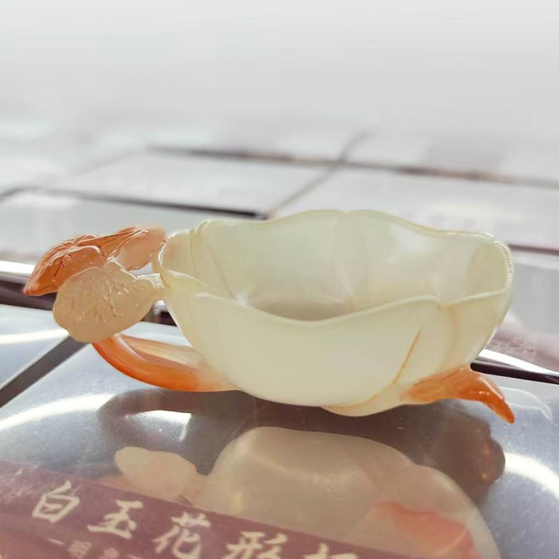 山东博物馆 明莲花白玉花形杯冰箱贴桌面小摆件文创旅游纪念礼品