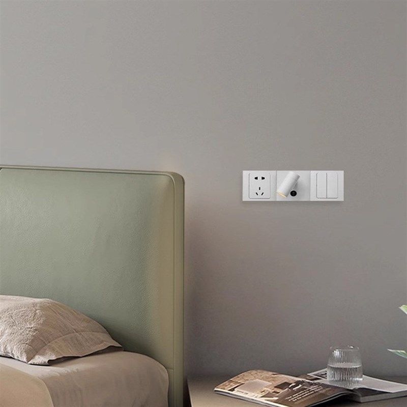 嵌入式86线盒插座开关壁灯方形底盒改墙壁射灯卧室酒店床头阅读灯