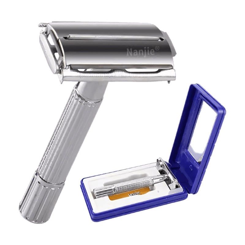 剃须刀男士手动老式不锈钢进口双面刀片中老年专用高档刮胡刀