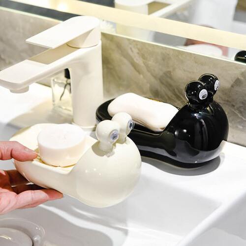 网红陶瓷肥皂盒创意蜗牛香皂盒收纳置物架北欧卫生间沥水皂碟可爱