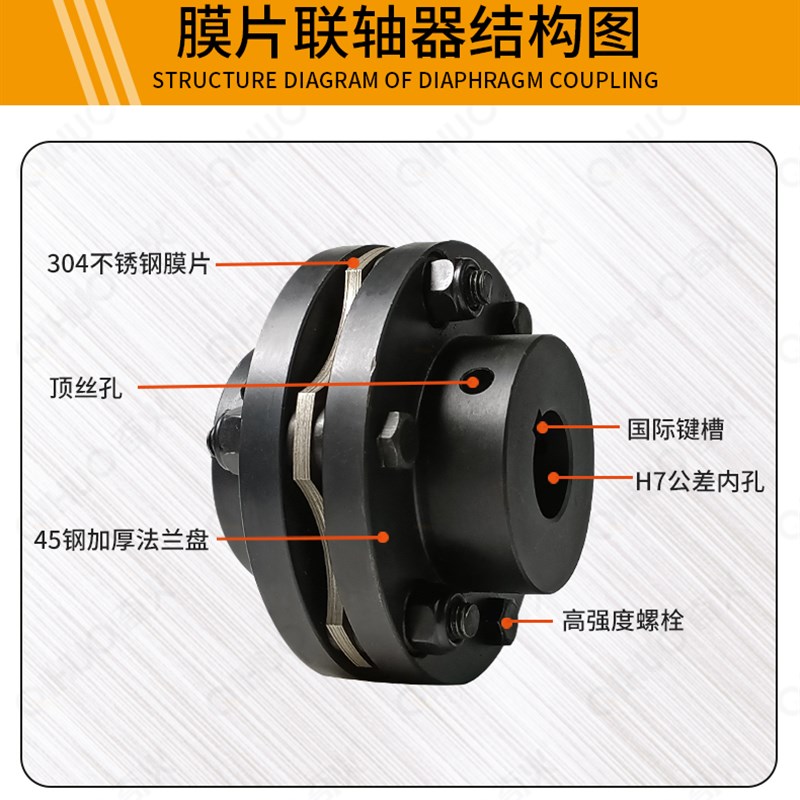 不锈钢DJM型叠片组DML弹性ZJM单双膜片联轴器胀套SJM012345678910