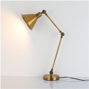 LOFT复古工业风台灯插电式铁艺工业台灯工作灯机械长臂折叠台灯