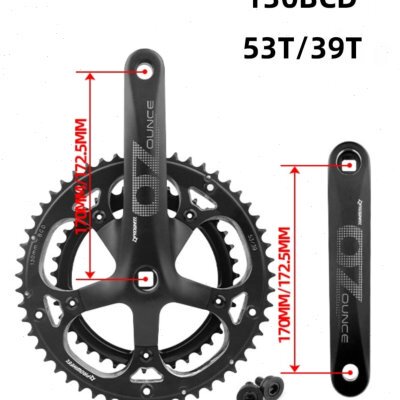 浩盟proweel方孔牙盘曲柄130BCD39/53齿2×10速9速公路自行车牙盘