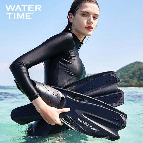 WaterTime 脚蹼潜水浮潜蛙鞋自由潜长脚蹼鸭蹼游泳训练自由泳装备