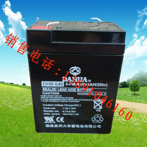 大华DAHUA蓄电池DHB640童车电瓶6V4AH/20hr玩具车小龙哈彼蓄电池