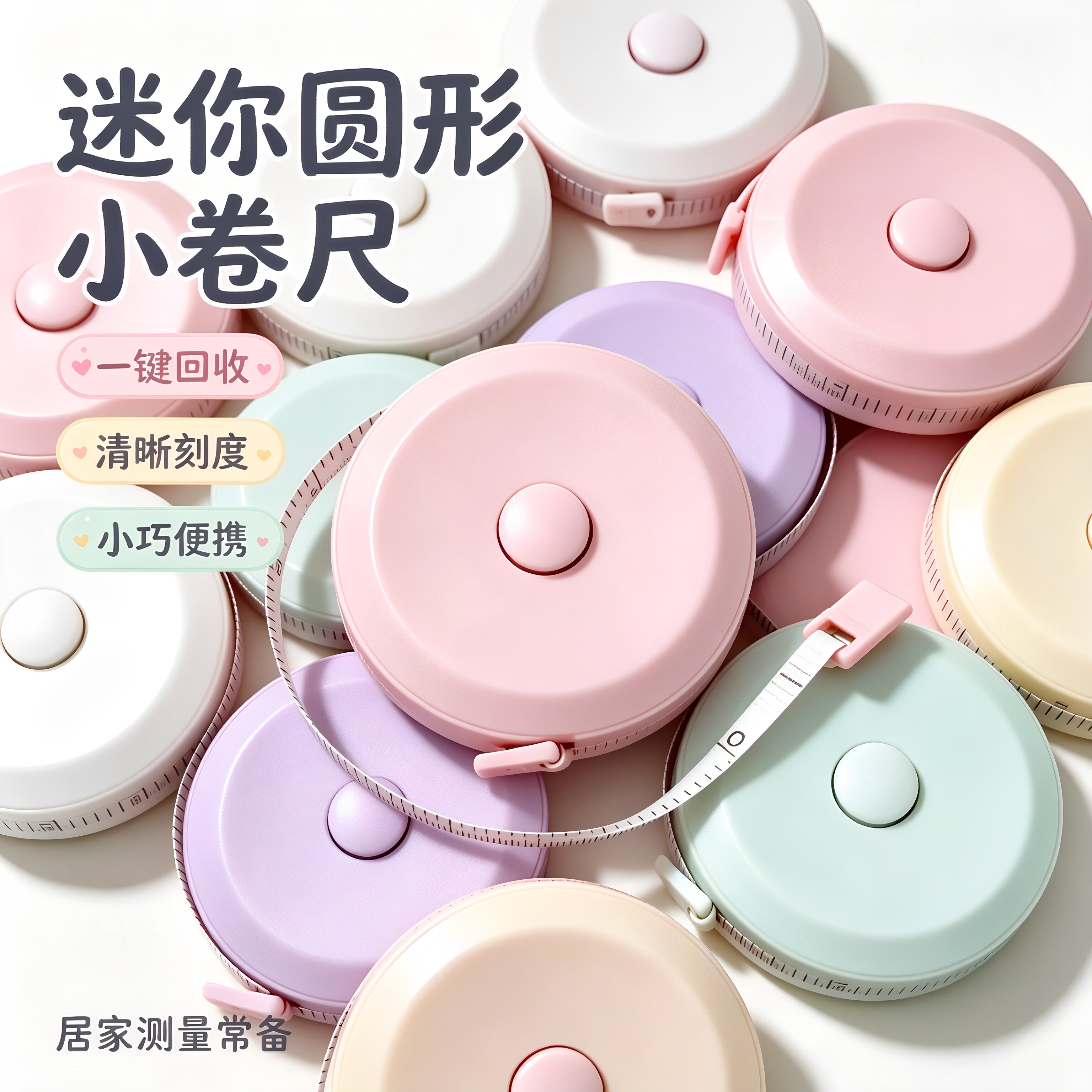 卷尺家用便携软尺皮尺迷你小型量裁缝米尺维度三围测量身高小圆尺