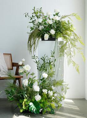 模拟绿色植物造景组合窗室内装饰大型插花饰品彷生假花卉植物饰品
