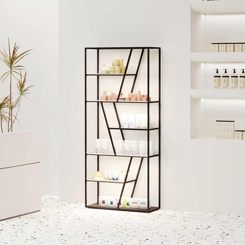 带灯化妆品展示柜商品发光置物架轻奢美容院产品柜陈列货架展示架