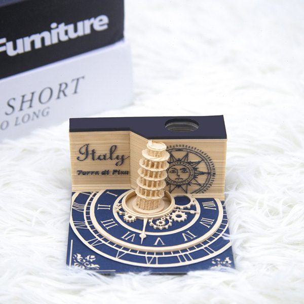 3D立体纸雕便签本模型意大利比萨斜塔钟楼罗马建筑可批量定制造型